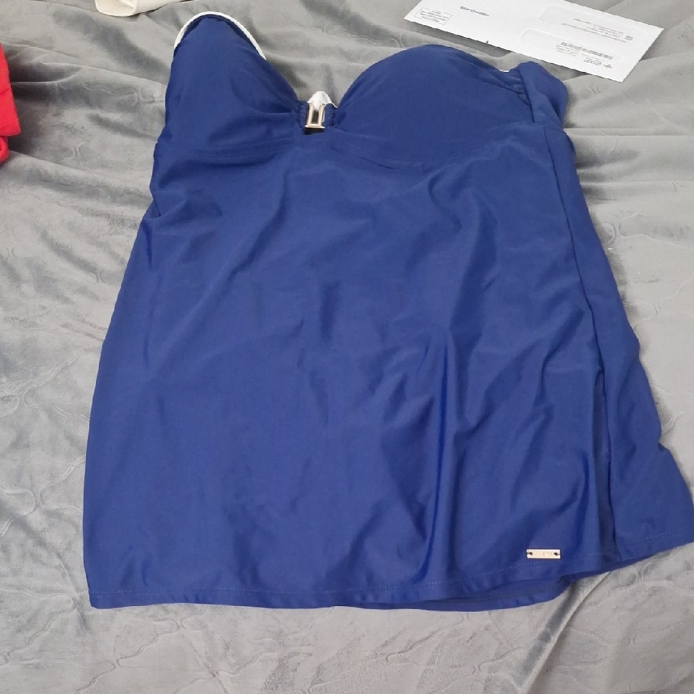 Blue Strapless Bathing Suit